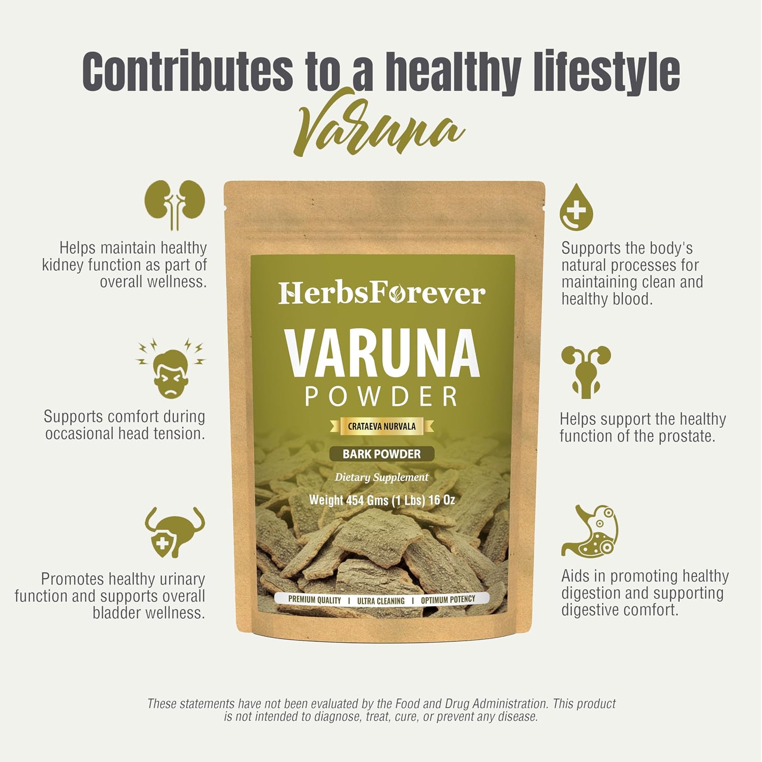 Polvo de Varuna – Crataeva Nurvala – Salud de la próstata – Apoyo para la próstata, los riñones, la vesícula biliar y la salud de las vías urinarias – No OGM, orgánico, vegano – 454 g — imagen 4